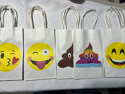 #ad Emoji Gift bags with handles 8 1 4 X5x3 60 Pack See Description $23.90