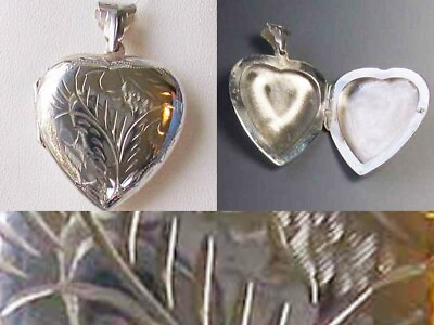 #ad Love Sterling Silver Heart Locket Pendant 10029B $39.99