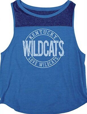 #ad New NCAA Kentucky Wildcats Womens Large Heritage Tri Blend Yoke Tank Shirt NWT $9.49