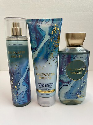 #ad Bath amp; Body Works SALTWATER BREEZE Mist Shower Gel Body Cream You Choose $16.95