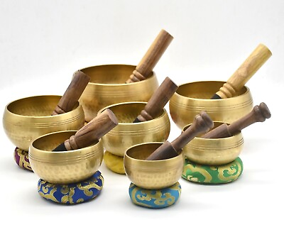#ad Hand beaten Singing bowls Tibetan Singing bowl seven chakra bowls yoga $174.99