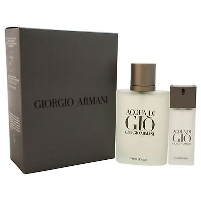 #ad Acqua Di Gio by Giorgio Armani for Men 2 Pc Gift Set 3.4oz EDT Spray 0.5oz ... $87.18