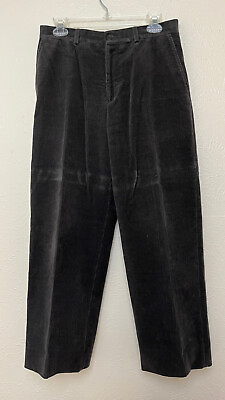 #ad Armani Pants Mens 32 30x28 Gray Collezioni Corduroy Cotton Slacks Italy $59.98