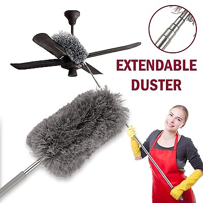 #ad Microfiber Feather Duster Extendable Duster Telescoping Adjustable Long Pole Arm $8.99