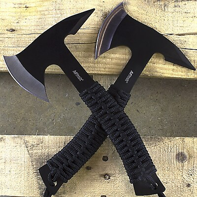 #ad 2 PACK TOMAHAWK FULL TANG THROWING AXE SET w SHEATH Hatchet Survival Tactical $35.95