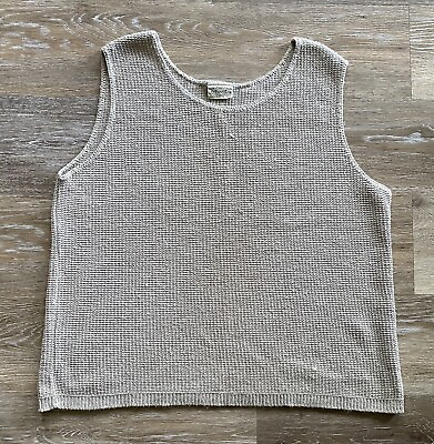 #ad St John#x27;s Bay Light Taupe Knitted Tank Top Beach Comfy Size L $15.00