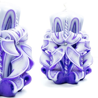 Lavender Carved candle Handmade Gift Wedding Birthday Halloween $29.00