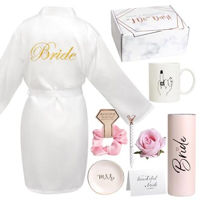 #ad Frerdui 8 Pcs Bridal Shower Gift Bride to Be Gifts Silk M White $38.78