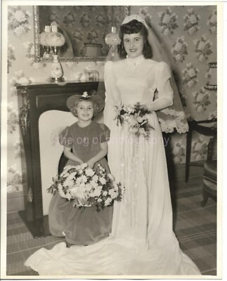 #ad Wedding Portrait BRIDE 8 x 10 FOUND PHOTO Vintage B W FREE SHIPPING 02 8 Q $7.80
