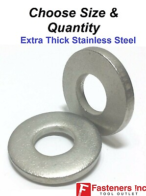 #ad #ad Extra Thick Flat Washers 18 8 Stainless Steel SAE Washer Choose Size amp; Qty $19.54