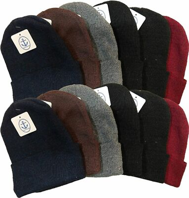 #ad 12 Units of Winter Beanies Toboggan Hat Assorted One Size Unisex $19.80