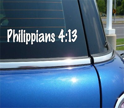 #ad Philippians 4:13 DECAL STICKER BIBLE QUOTE VERSE GOD JESUS CHURCH PRAY CAR TRUCK $3.53