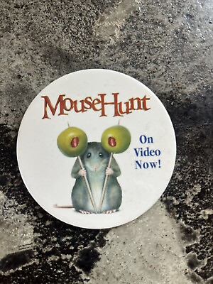 #ad 1998 MouseHunt Movie Mouse Hunt Pin Promotional Video Release button Pinback $9.00