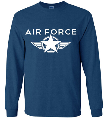 #ad Air Force Gifts Mens Long Sleeve T shirt Graphic Tee Clothing Apparel Gear $16.89