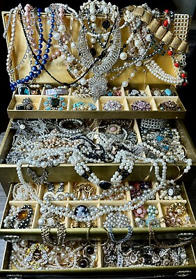 #ad Estate Vintage to Modern Costume Jewelry 1 LB WEARABLE Bulk Lot Grab Bag Resell $38.95