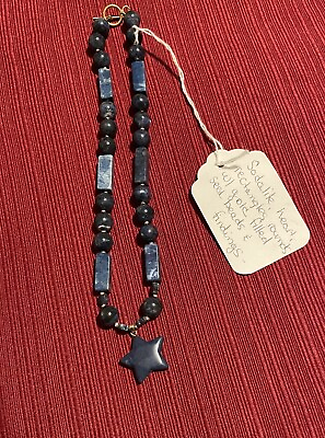 #ad Semiprecious Sodalite Necklace with Cosmic Star Pendant $45.00