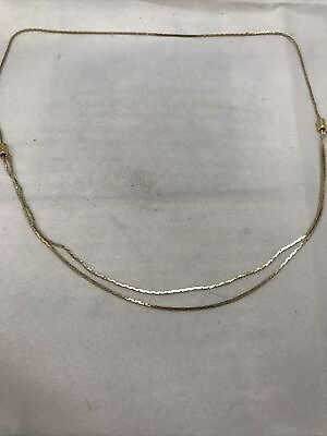 #ad Gold Colored Necklace 2 Strand $10.00