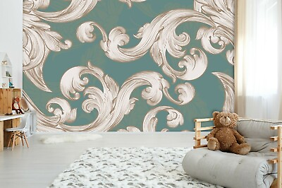 #ad 3D Antique Floral Wallpaper Wall Mural Removable Self adhesive Sticker 502 AU $349.99