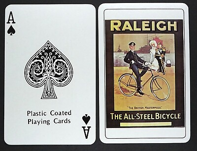 #ad 1 x playing card single Raleigh Cycles The all steel Bicycle Ace of Spades ≠ T91 GBP 2.04