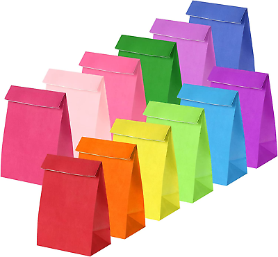 #ad 48Pcs Party Favor Bags 12 Colors Small Gift Bags Bulk Solid Color Rainbow Donu $26.22
