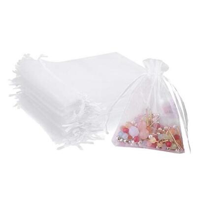#ad 5X7 Organza Bags Mesh Gift Bags With Drawstring Jewelry Bags Favor Bags White $15.68