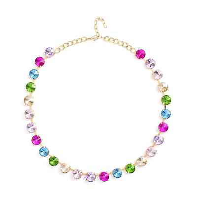 #ad Simulated Multi Color Glass Tennis Necklace Gift Jewelry for Women Size 20 22quot; $16.99