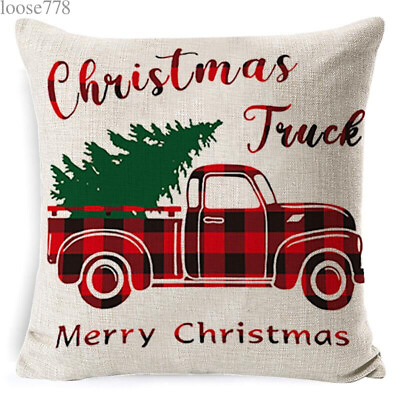 #ad Merry Christmas 2PCS Pillowcase 18x18in Sofa Throw Pillow Cover 33nj718 $27.97
