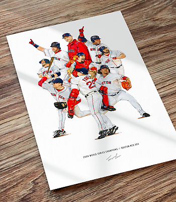 #ad 2004 Boston Red Sox World Series Champions Collage Baseball Print Poster $25.00