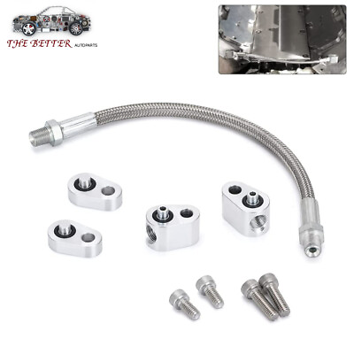 #ad For LS LS1 Throttle Body Bypass Coolant Steam Port Crossover Hose Braided Kit $18.79