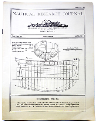 #ad Nautical Research Journal March 1984 Vol 30 Number 1 Nautical Research Guild $8.95
