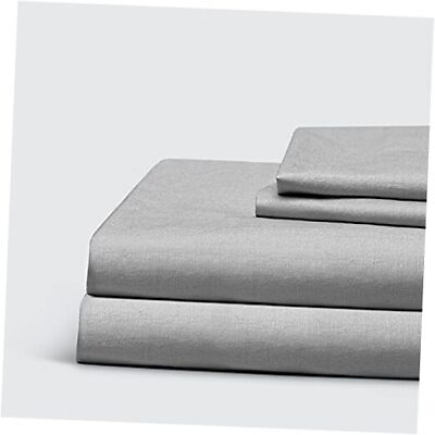 #ad 100% Cotton Bed Sheets. Size . 4 Piece Sheet Set. Soft Washed Full Light Gray $60.21