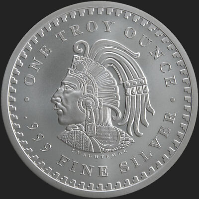 #ad 1 oz Aztec Calendar Silver Round $36.24