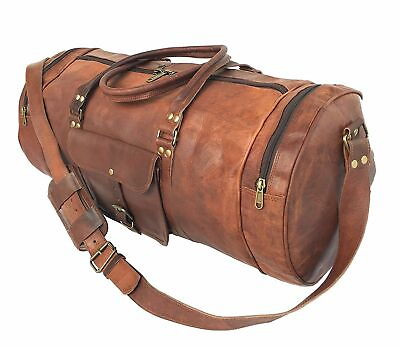 #ad Lightweight Luggage Leather travel duffel weekend bag Handmade Gym Holiday Bags $64.06