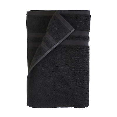 #ad Mainstays Performance Solid Bath Towel 54quot; x 30quot; Black $8.45
