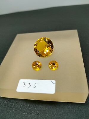 #ad Andara Crystal Yellow Round Cutting 25mm and round 8mm for jewelry set 335 $80.00