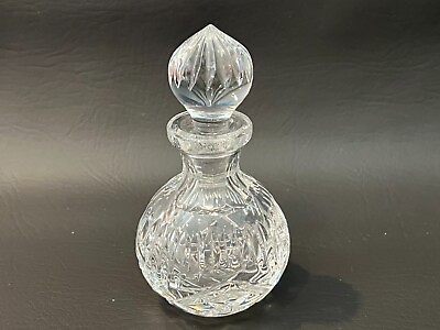 #ad Vintage Cut Crystal Perfume Bottle w Stopper 5quot; Tall 2 1 2quot; Widest $99.99