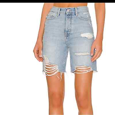 #ad Lovers Friends Devon high rise distressed denim Bermuda shorts size 29 $35.00