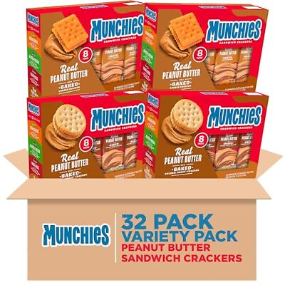 #ad Munchies Sandwich Crackers Assorted Peanut Butter Variety Pack Pack of 4 32 c... $29.97