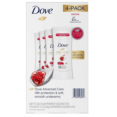 #ad Dove Advanced Care Revive Antiperspirant Deodorant 4Pk Pomegranate Expires 3 24 $9.00