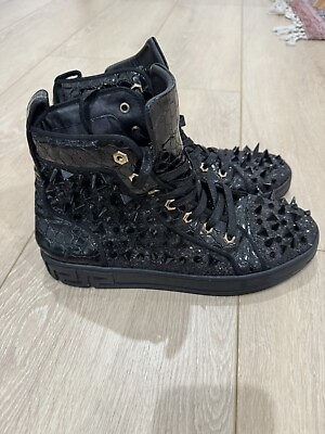#ad Encore By Fiesso Black Spiked High Tops Size 9US 42EU Rare FI2369 $55.00