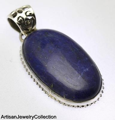#ad LAPIS LAZULI PENDANT 925 STERLING SILVER ARTISAN JEWELRY COLLECTION Y182B $42.99