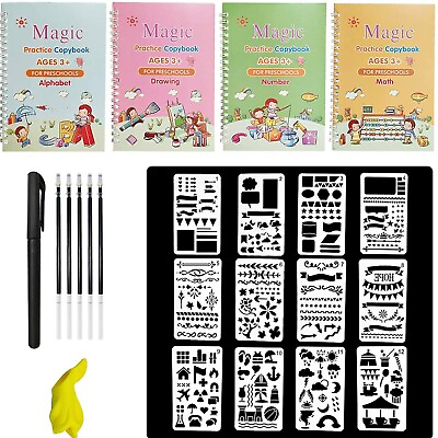 #ad Children#x27;s Magic Copybooks Reusable Practice Copybook Grooved for Kids Gift NEW $13.97