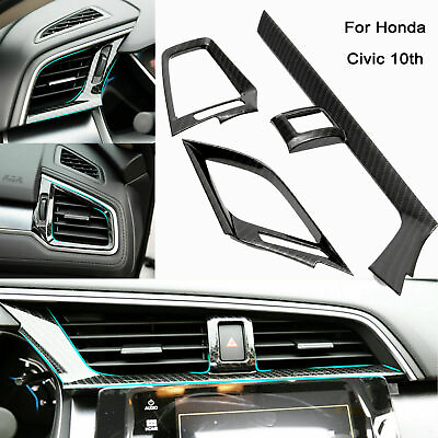 #ad Carbon Fiber Style Dashboard Air Vent Cover Case For Honda Civic 10th 2016 2021 $20.96