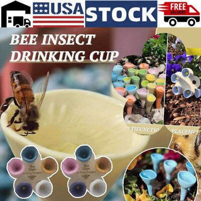 #ad 10pcs Bee Insect Drinking Cup Thirsty Pollinators Safe Places to Drink Bee Cups $14.37