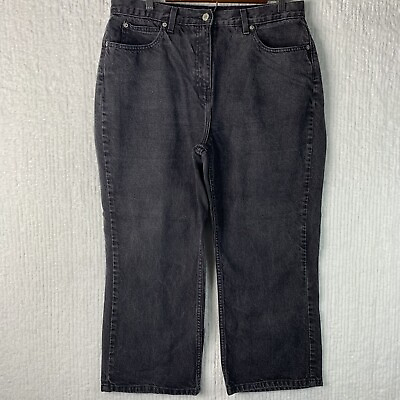 #ad Vintage Tommy Hilfiger Jeans Mens 34 24 Straight Leg Loose Black Denim $16.95