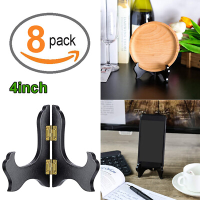 #ad 8X High Quality Finished Black Wooden Plate Easel Display Holder Stand 4inch EBS $21.95