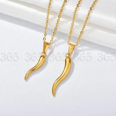 Stainless Steel Cute Pepper Necklace Chili Charm Pendant Necklaces Women Jewelry $5.54