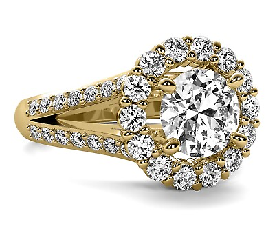 #ad Flower Halo 1.79 Carat VS1 G Round Cut Lab Created Diamond Engagement Ring 14k $1595.00