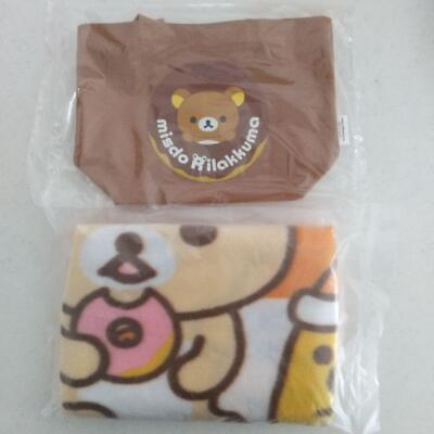 #ad SAN X Rilakkuma Blanket amp; Lunch Tote Bag set of 2 Mr. Donut Collaboration SAN X $58.75