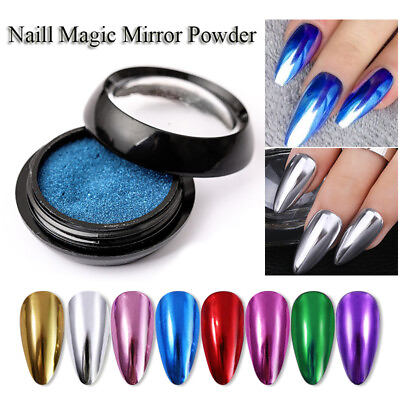 #ad Mirror Nail Art Glitter Powder DIY Nail Chrome Pigment Dust Manicure $1.60
